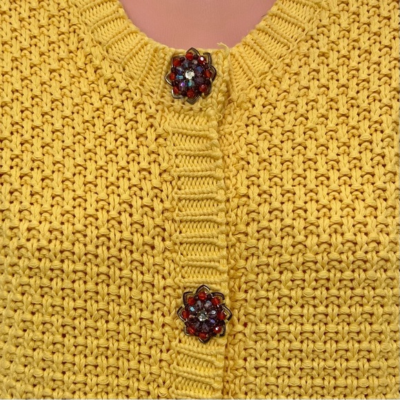 Vintage Parisian Signature Cardigan Sweater Boho - Picture 3 of 8